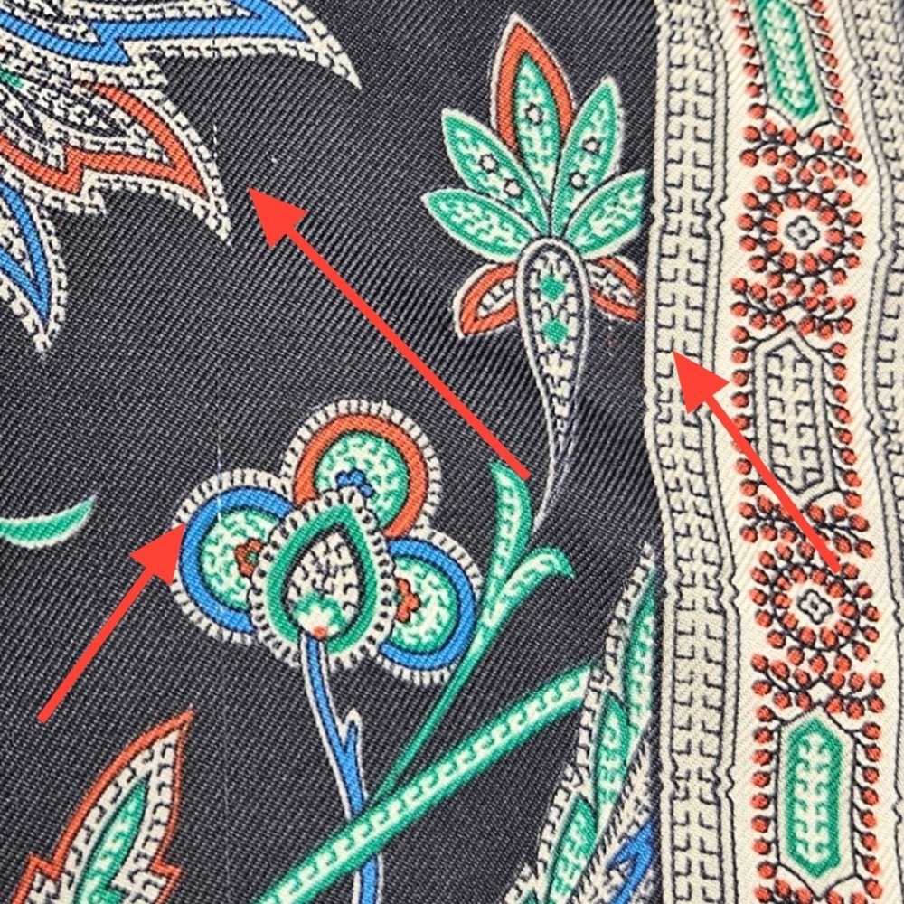 Vintage Style Black Floral Paisley Square Scarf 30x30 Boho Twill Neck Head Wrap - Picture 4 of 6